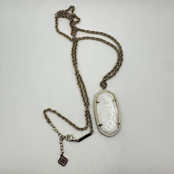 Kendra Scott Rae Ivory Mother of Pearl in gold tone necklace! - Picture 11 of 11